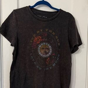 Lucky Brand Sun and Moon Graphic Tee - Black